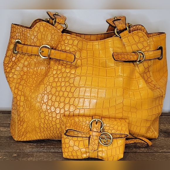 Jessica Simpson Croc Embossed Bag & Wallet- STUFF THE BAG ITEM 1-20 - Picture 1 of 15